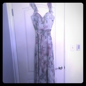 Morilee floral chiffon gown, Size 6